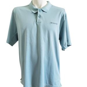 Men's Columbia Teal/Blue Omni-Shade UPF 30 Polo Size L